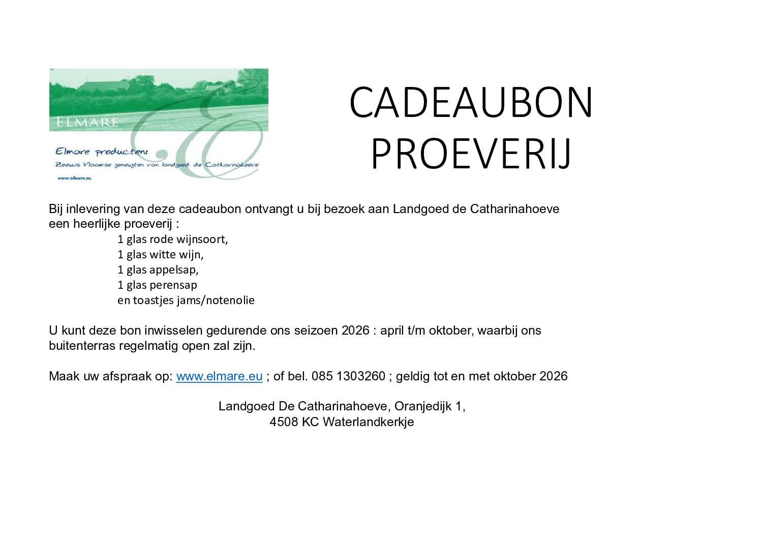 Cadeaubon Proeverij