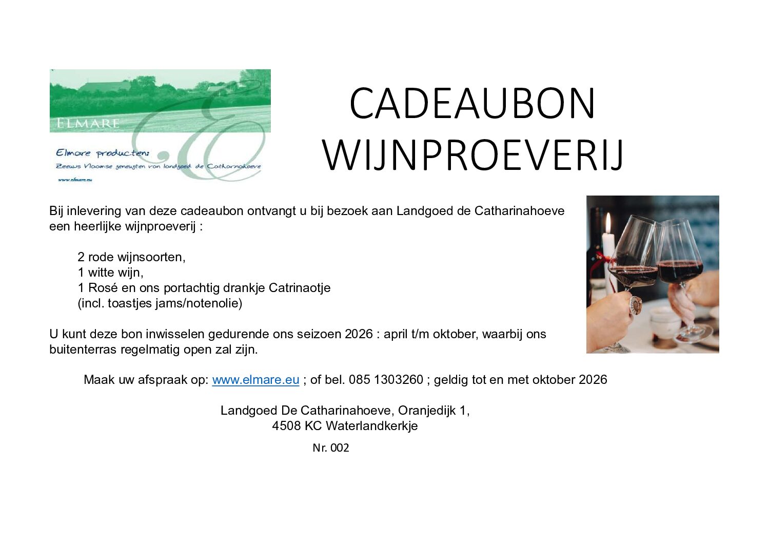 Cadeaubon Wijnproeverij